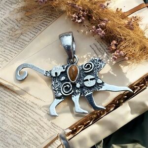 .925 Sterling Silver Monkey Pendang